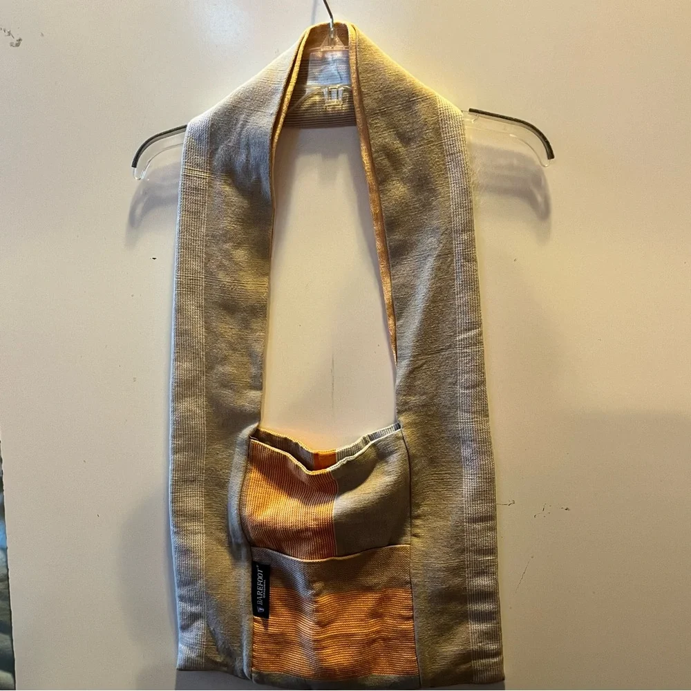 Barefoot dreams Chic Orange and Cream Shoulder Bag